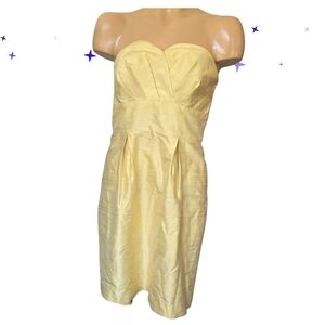 LYNN LUGO Dupioni SIlk Strapless Sweetheart Neckline Formal Dress‎ Yellow Size 4